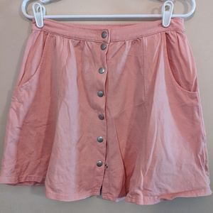 Pink snap front skirt